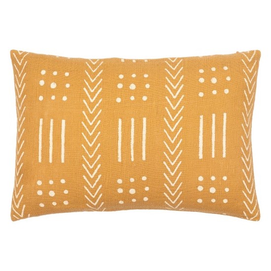 Surya Malian Pillow Shell With Down Insert 14"H X 22"W (Mustard)