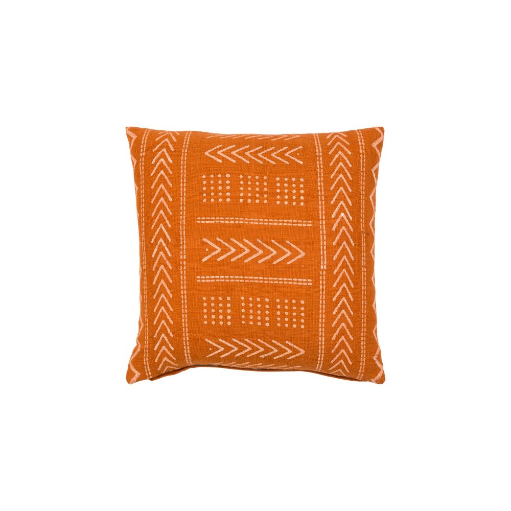 Surya Malian Brick Red Pillow Shell With Down Insert 18"H X 18"W
