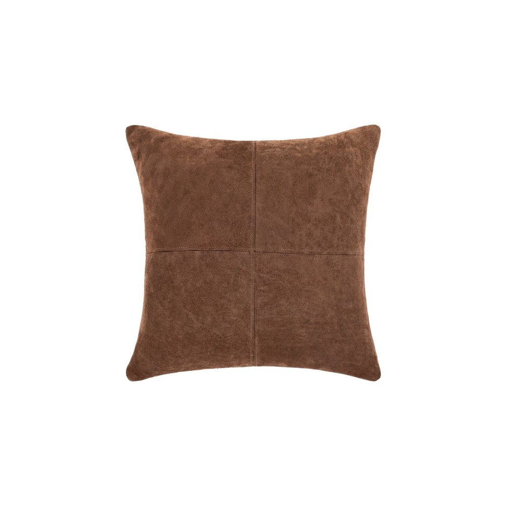 Surya Manitou Dark Brown Pillow Shell With Polyester Insert 20"H X 20"W