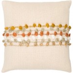 Surya Maysville Light Beige Pillow Shell With Down Insert 18"H X 18"W