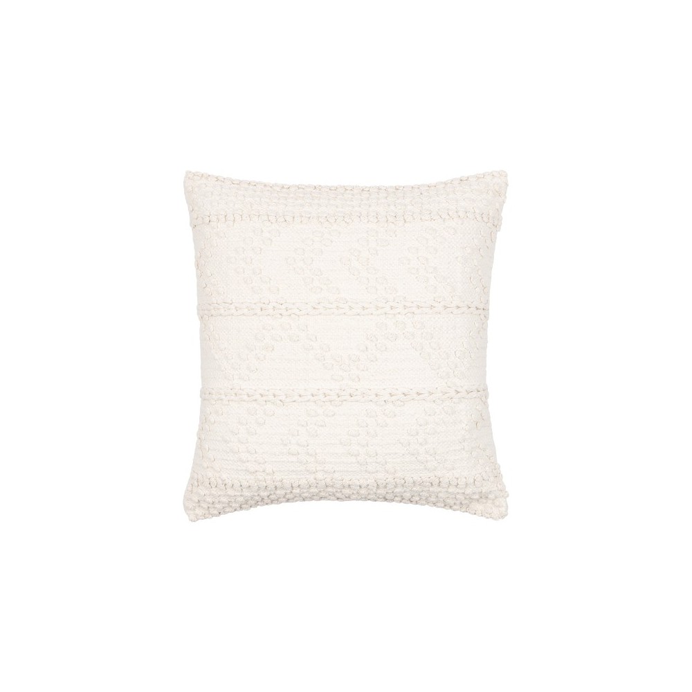 Surya Merdo Cream Pillow Shell With Down Insert 18"H X 18"W