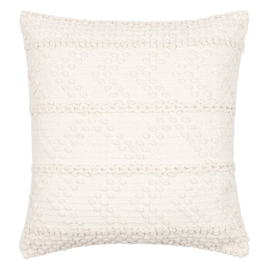 Surya Merdo Cream Pillow Shell With Polyester Insert 18"H X 18"W