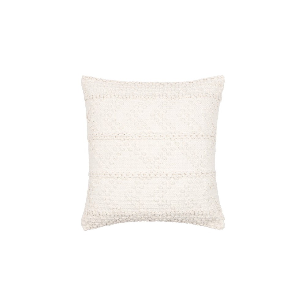 Surya Merdo Pillow Shell With Down Insert 20"H X 20"W Cream Surya Merdo Pillow Shell With Down Insert 20"H X 20"W Cream