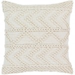 Surya Merdo Cream Pillow Shell With Down Insert 22"H X 22"W