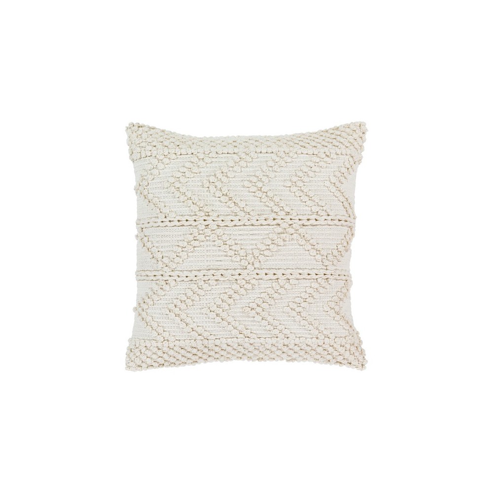 Surya Merdo Cream Pillow Shell With Down Insert 22"H X 22"W