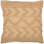 Surya Merdo Tan Pillow Shell With Down Insert 18"H X 18"W