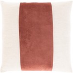 Surya Moza Brick Red Pillow Shell With Down Insert 18"H X 18"W