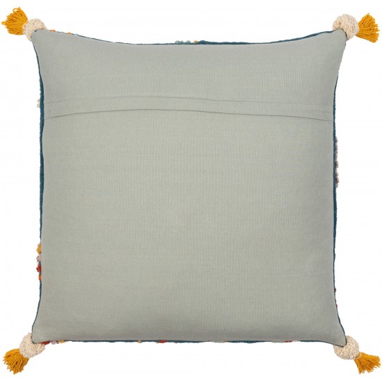 Surya Mystic Blue Pillow Shell With Down Insert 18"H X 18"W