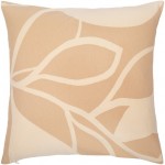 Surya Natur Tan Pillow Shell With Down Insert 18"H X 18"W