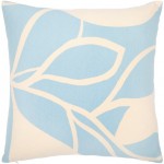 Surya Natur Light Blue Pillow Shell With Down Insert 18"H X 18"W