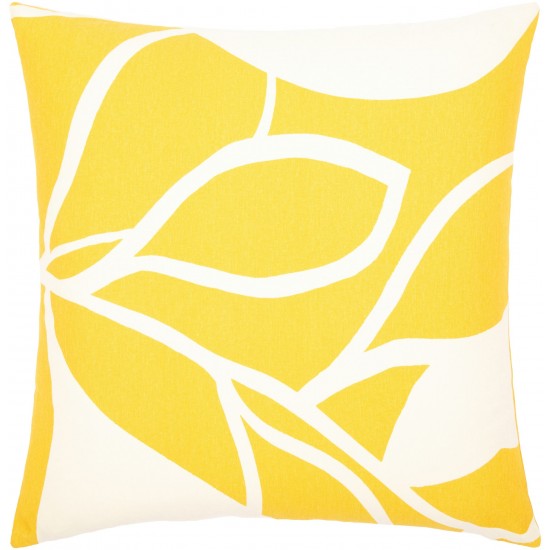 Surya Natur Mustard Pillow Shell With Polyester Insert 20"H X 20"W