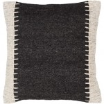 Surya Niko Black Pillow Shell With Down Insert 20"H X 20"W
