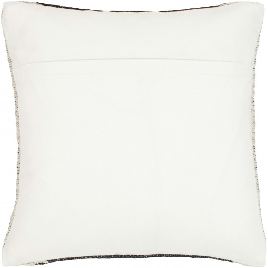 Surya Niko Black Pillow Shell With Down Insert 20"H X 20"W