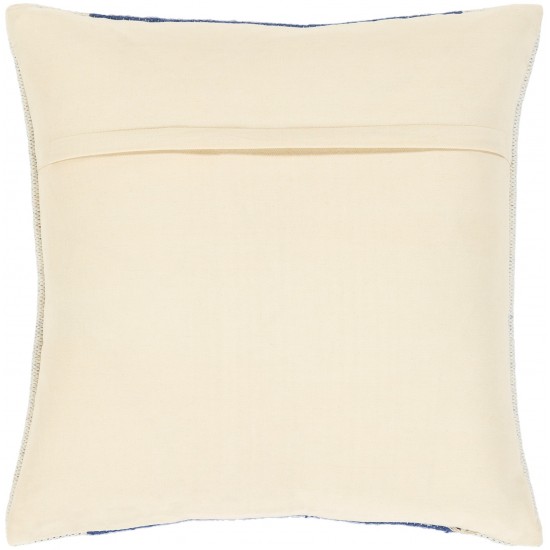 Surya Niko Dark Blue Pillow Shell With Down Insert 20"H X 20"W