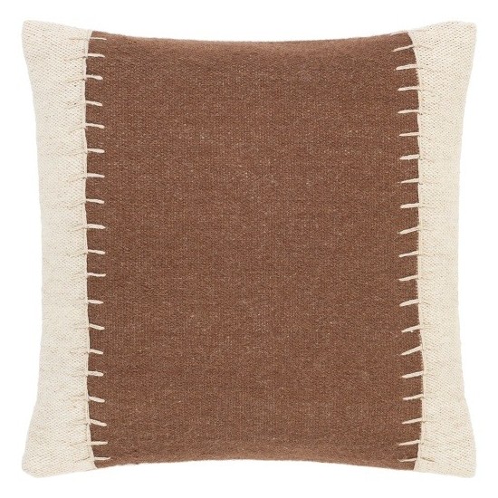 Surya Niko Dark Brown Pillow Shell With Down Insert 20"H X 20"W