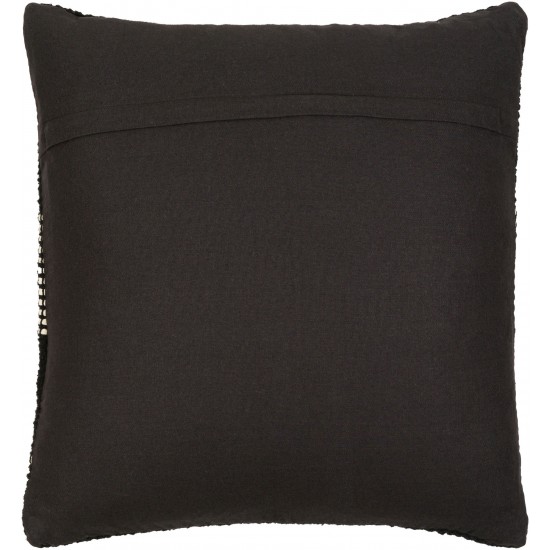 Surya Ontario Pillow Shell With Polyester Insert 14"H X 22"W Black