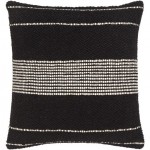 Surya Ontario Pillow Shell With Polyester Insert 20"H X 20"W - Black, Cream