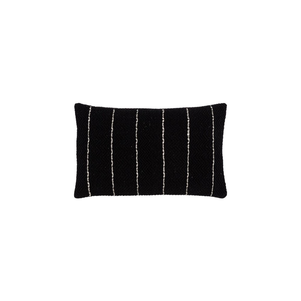 Surya Ontario Black Pillow Shell With Down Insert 14"H X 22"W