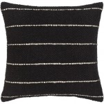 Surya Ontario Black Pillow Shell With Polyester Insert 22"H X 22"W