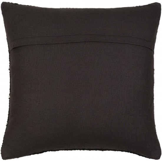 Surya Ontario Black Pillow Shell With Polyester Insert 22"H X 22"W