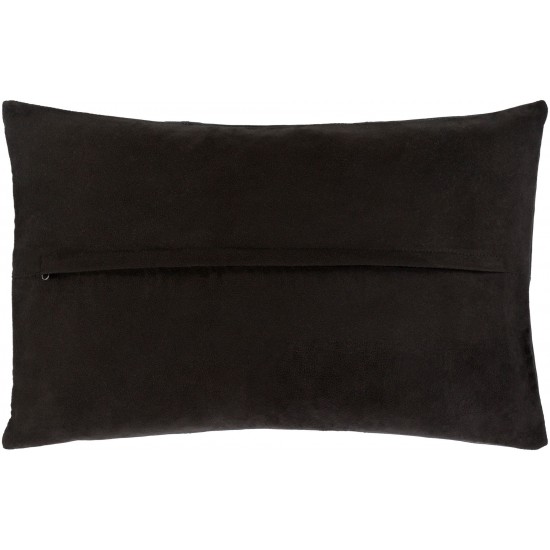 Surya Onyx Black Pillow Shell With Down Insert 13"H X 20"W