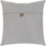 Surya Penelope Medium Gray Pillow Shell With Down Insert 18"H X 18"W