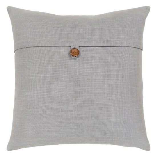 Surya Penelope Medium Gray Pillow Shell With Down Insert 18"H X 18"W