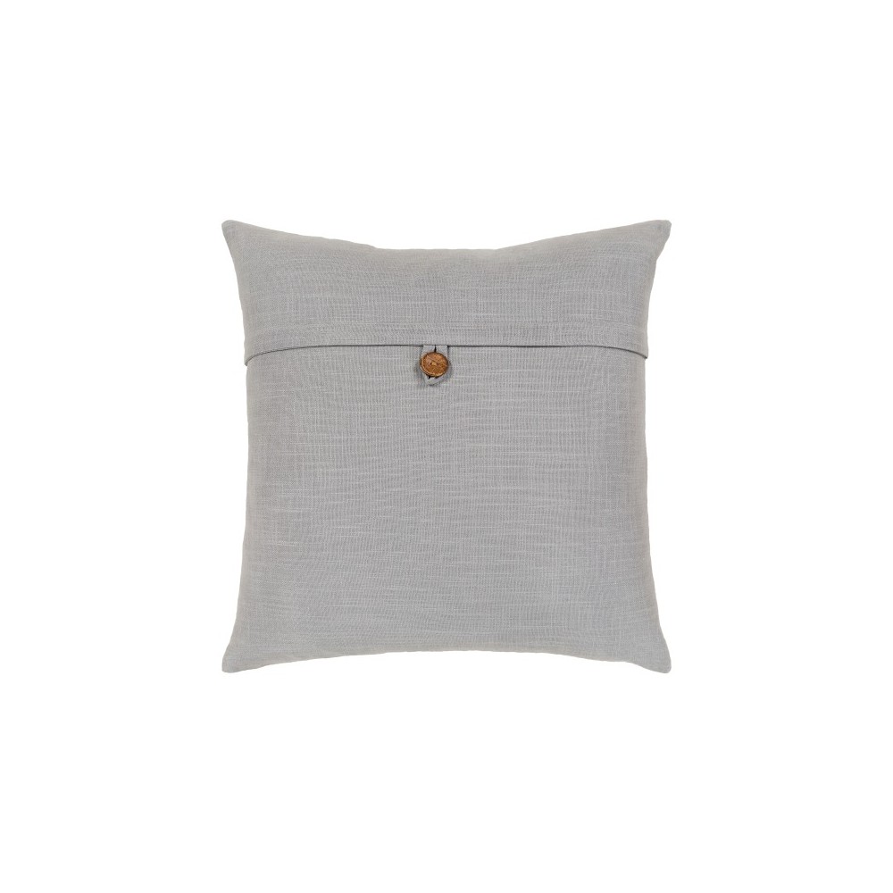 Surya Penelope Medium Gray Pillow Shell With Down Insert 18"H X 18"W