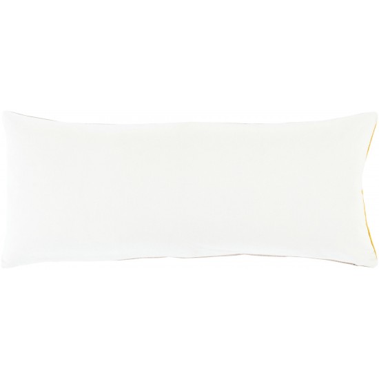 Surya Peniko Ivory Pillow Shell With Down Insert 14"H X 32"W