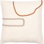 Surya Philip Cream Pillow Shell With Down Insert 20"H X 20"W