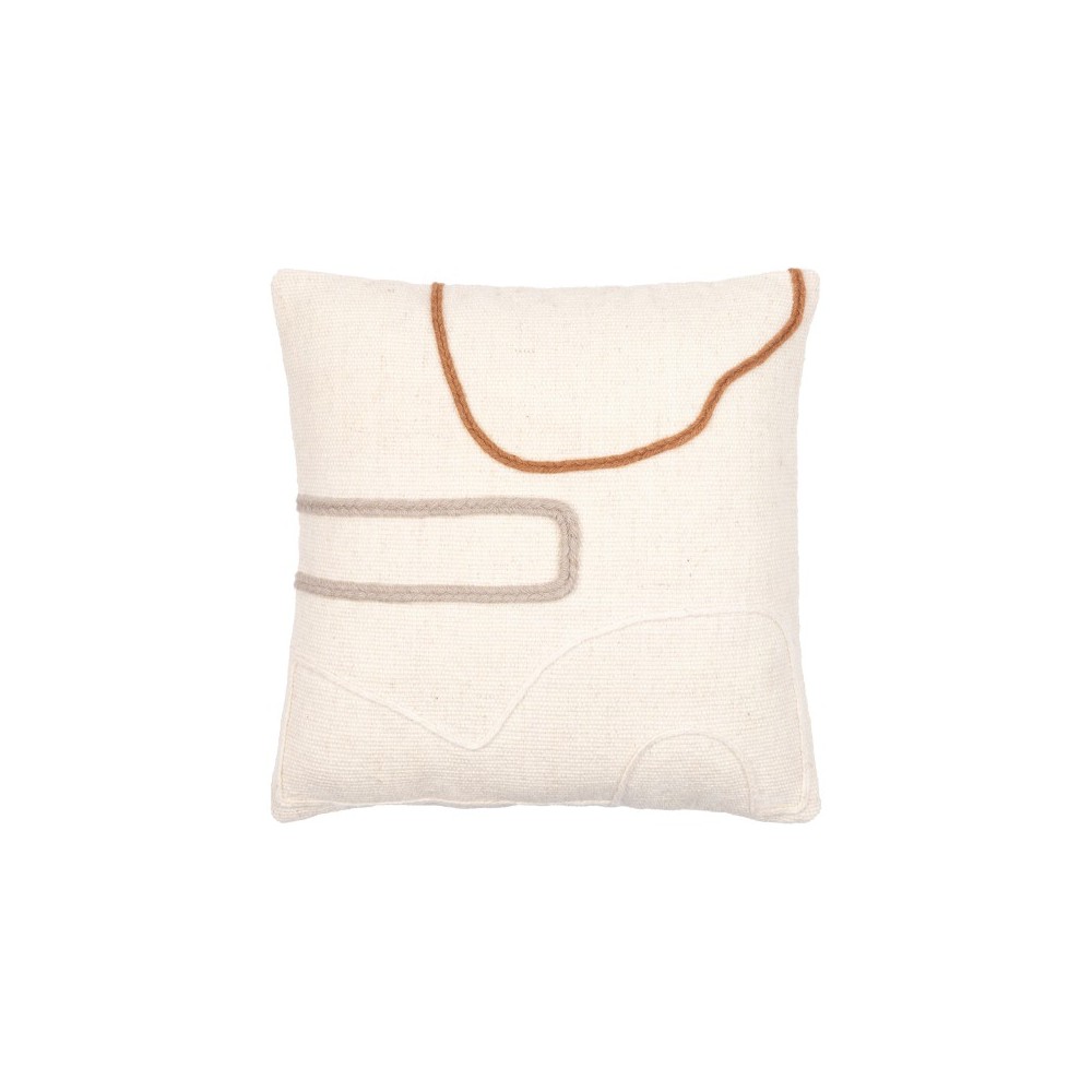 Surya Philip Cream Pillow Shell With Down Insert 20"H X 20"W