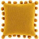 Surya Pomtastic Mustard Pillow Shell With Down Insert 18"H X 18"W
