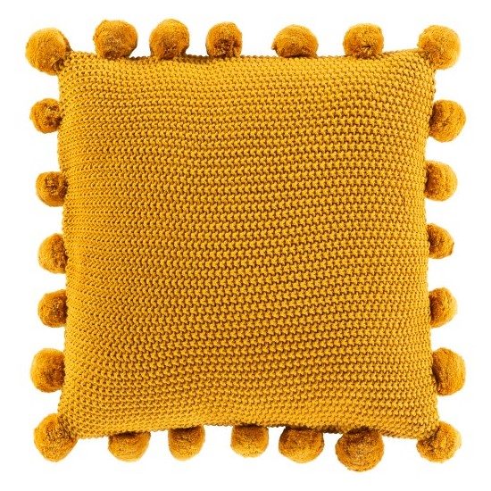 Surya Pomtastic Mustard Pillow Shell With Polyester Insert 18"H X 18"W