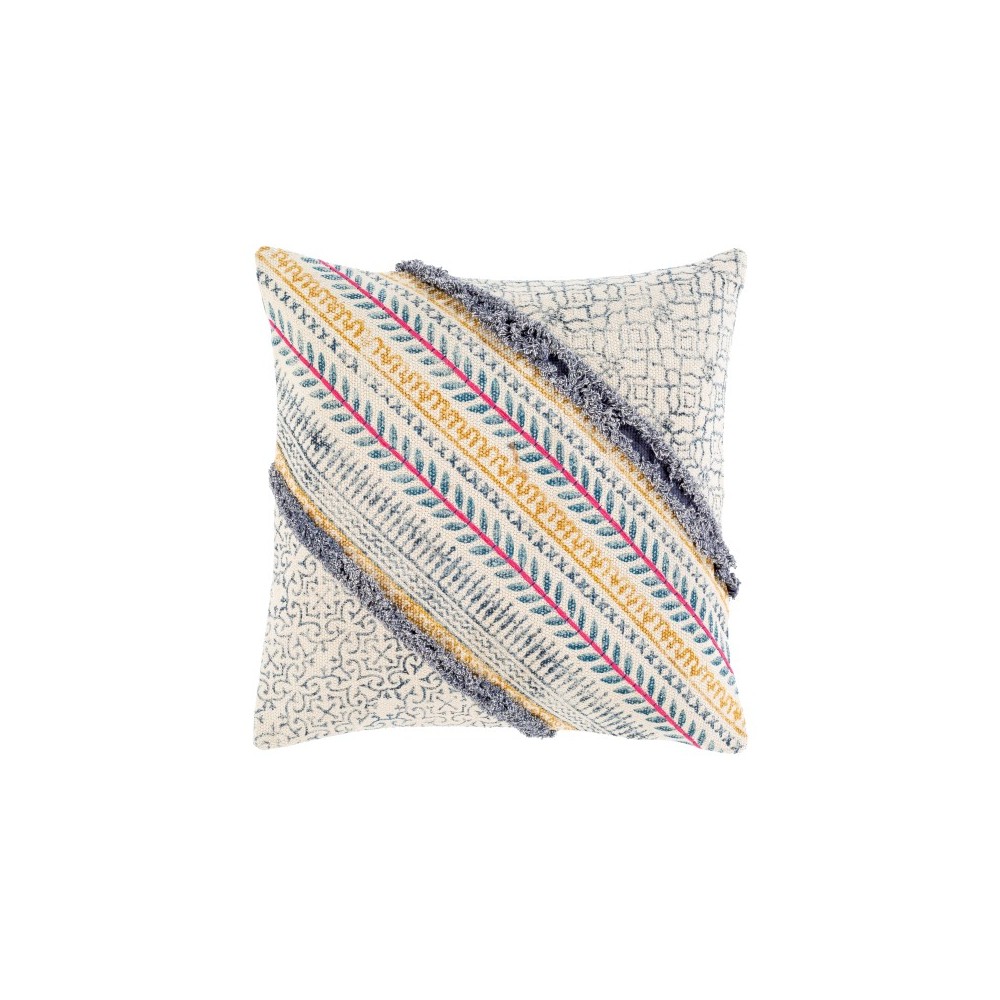 Surya Raja Pillow Shell With Polyester Insert 18"H X 18"W Beige Surya Raja Pillow Shell With Polyester Insert 18"H X 18"W Beige