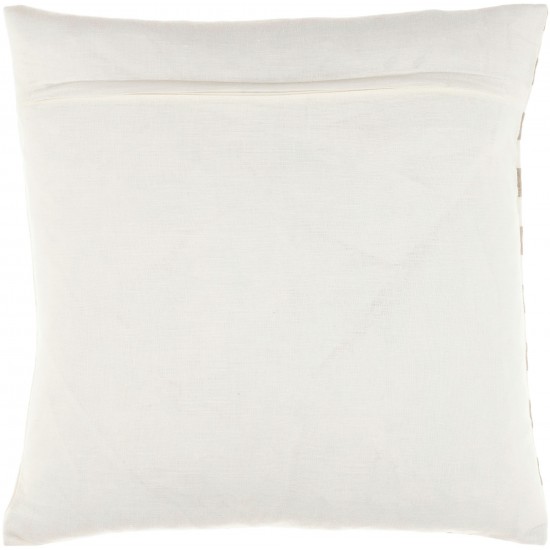 Surya Roxbury Cream Pillow Shell With Polyester Insert 18"H X 18"W