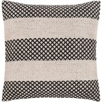 Surya Ryder Black Pillow Shell With Down Insert 20"H X 20"W