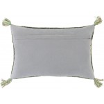 Surya Sabra Grass Green Pillow Shell With Down Insert 14"H X 22"W