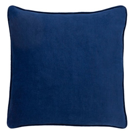 Surya Safflower Navy Pillow Shell With Down Insert 20"H X 20"W