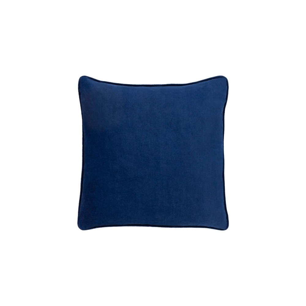 Surya Safflower Navy Pillow Shell With Down Insert 20"H X 20"W