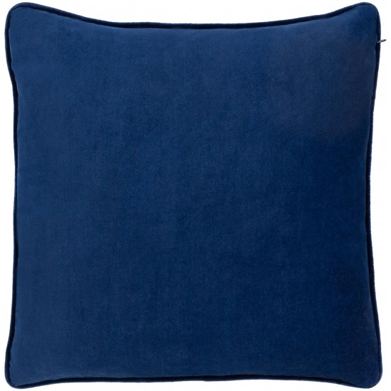 Surya Safflower Navy Pillow Shell With Down Insert 20"H X 20"W