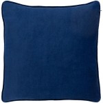 Surya Safflower Navy Pillow Shell With Polyester Insert 20"H X 20"W