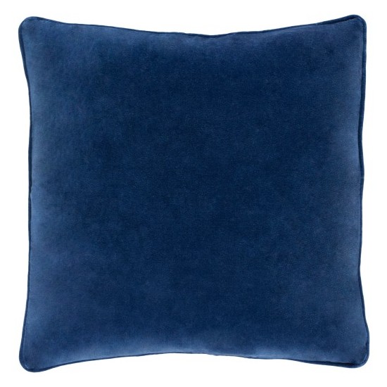 Surya Safflower Navy Pillow Shell With Down Insert 22"H X 22"W