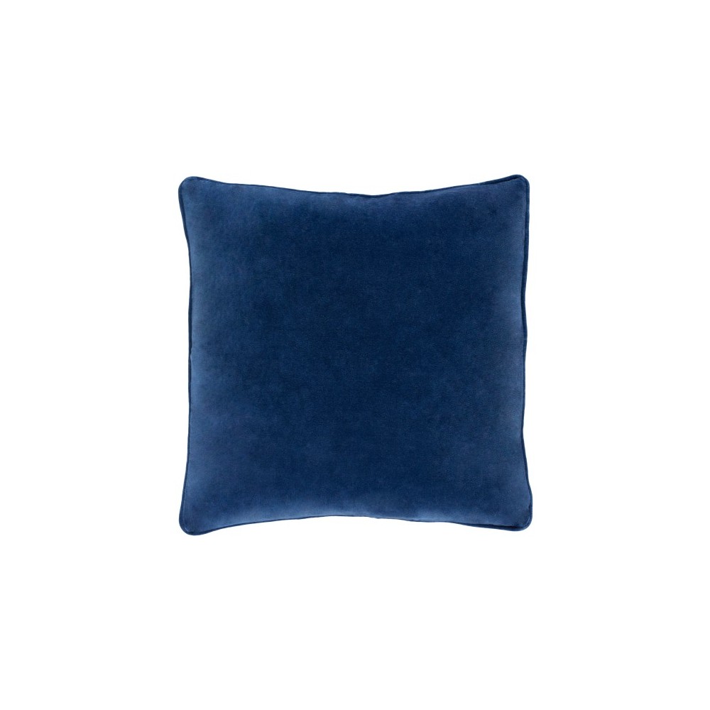 Surya Safflower Navy Pillow Shell With Down Insert 22"H X 22"W