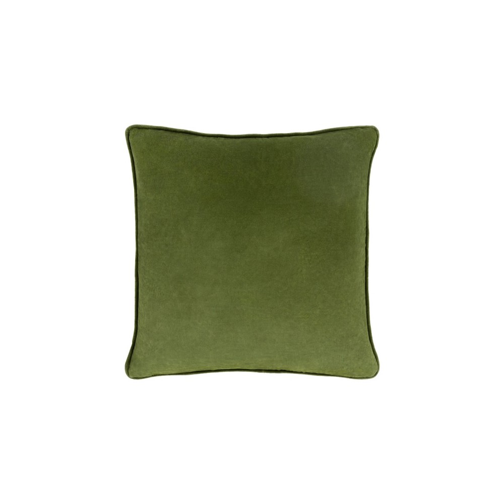 Surya Safflower Medium Green Pillow Shell With Polyester Insert 20"H X 20"W