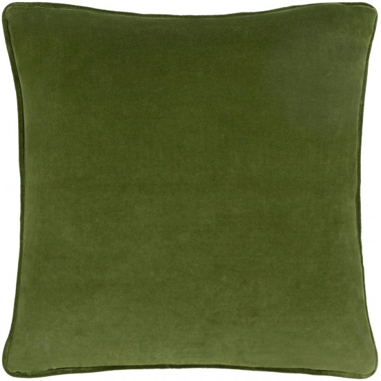 Surya Safflower Medium Green Pillow Shell With Down Insert 22"H X 22"W