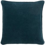 Surya Safflower Dark Blue Pillow Shell With Down Insert 20"H X 20"W