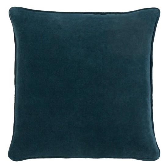 Surya Safflower Dark Blue Pillow Shell With Down Insert 20"H X 20"W