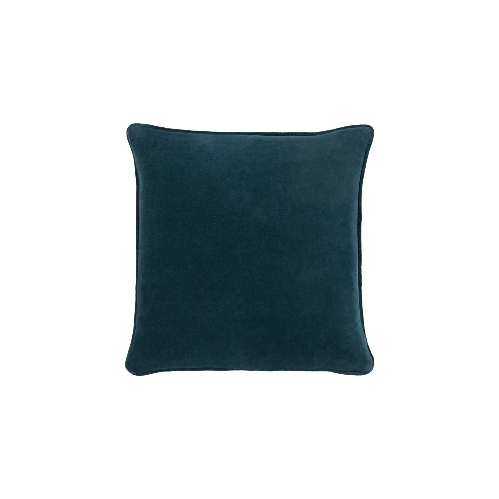 Surya Safflower Dark Blue Pillow Shell With Down Insert 20"H X 20"W