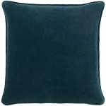 Surya Safflower Dark Blue Pillow Shell With Down Insert 20"H X 20"W