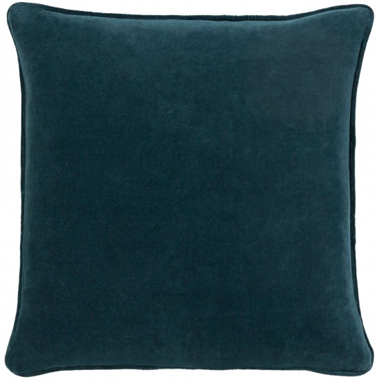 Surya Safflower Dark Blue Pillow Shell With Down Insert 20"H X 20"W